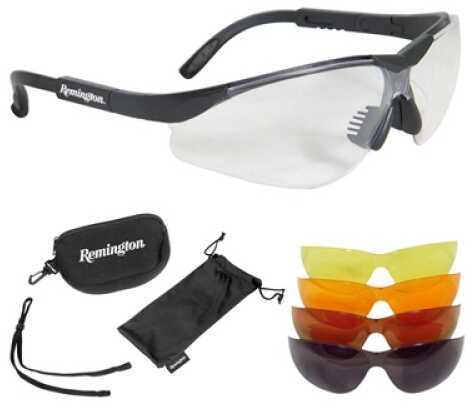 Radians T-85 Glasses Black Frame Clear/Smoke/Amber/Indoor-Outdoor Case/Cloth Bag/Neckcord T85-C