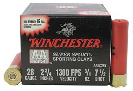 28 Gauge 25 Rounds Ammunition <span style="font-weight:bolder; ">Winchester</span> 3/4" oz Lead #7 1/2
