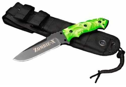Hogue ZX-F01 Fixed Drop Point Black Kote, Zombie Green 5.5" 35175