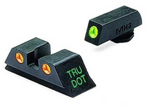 Mako Group for Glock - Tru-Dot Sights 9mm/357 Sig/.40 S&W/.45 GAP, Green/Orange, Fixed Set ML10224 O