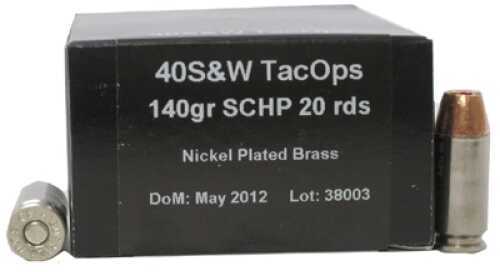 PNW Arms TacOps Ammunition 40 S&W 140 Grains Solid Copper HP (Per 20) 40SWTAC155SCHP20