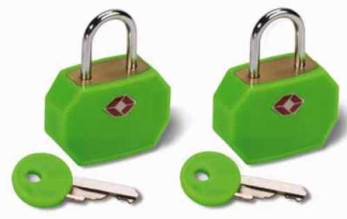 Humangear Travel Sentry Mini Padlock, 2 Pack Neon Green TSA14GRN