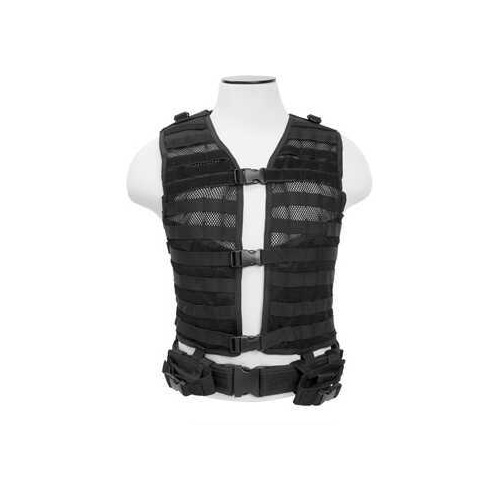 NCSTAR Modular Vest Nylon Black Size Medium- 2XL Fully Adjustable PALS/ MOL-img-0