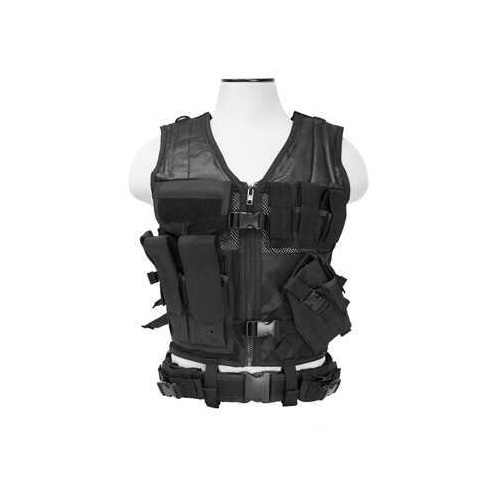 NCSTAR Tactical Vest Nylon Black Size Medium- 2XL Fully Adjustable PALS ...