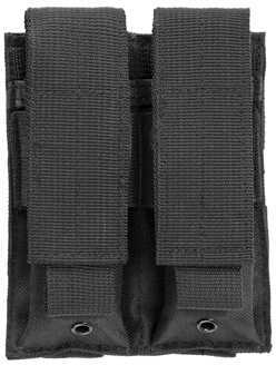 NCSTAR Double Pistol Magazine Pouch Nylon Black MOLLE Straps for Attachment Fits Two Standard Capacity Stack