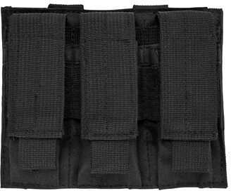 NCSTAR Triple Pistol Magazine Pouch Nylon Black MOLLE Straps for Attachment Fits Three Standard Capacity Double Stack Ma