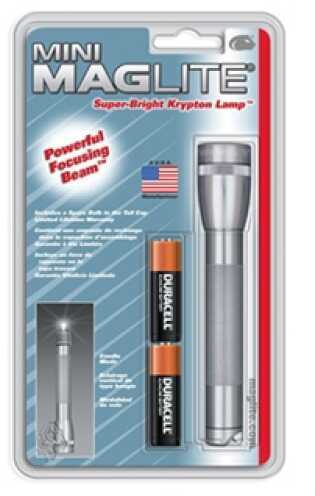 Maglite Mini-Mag Flashlight AA Blister Pack, Gray Pewter M2A096