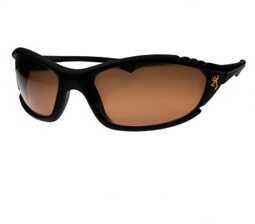 AES Outdoors Browning Stalker Black PC Frame Polarized Sunglasses Amber Lens BRN-STA-002
