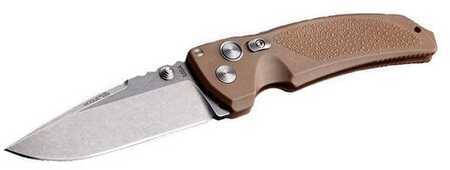 Hogue EX03 Folder 4" Drop Point Blade, Tumble Finish, Polymer, Matte Brown 34353