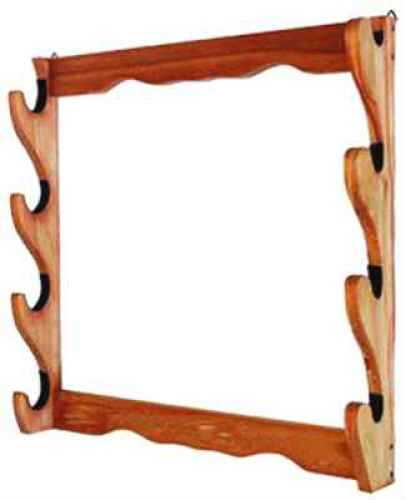 Allen Four Gun Wooden Wall Rack Solid Construction 24.5"X24.5"x4.25" Natural Finish 18550