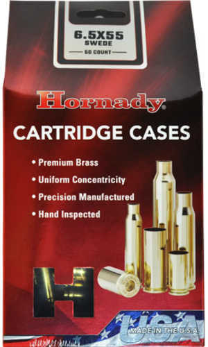 6.5x55 Swedish Unprimed Brass Box of 50 Hornady 86263