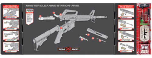 Real Avid Master Cleaning Station AR15 Kit Deluxe Gun Mat With Set Of Tools AVMCS-AR