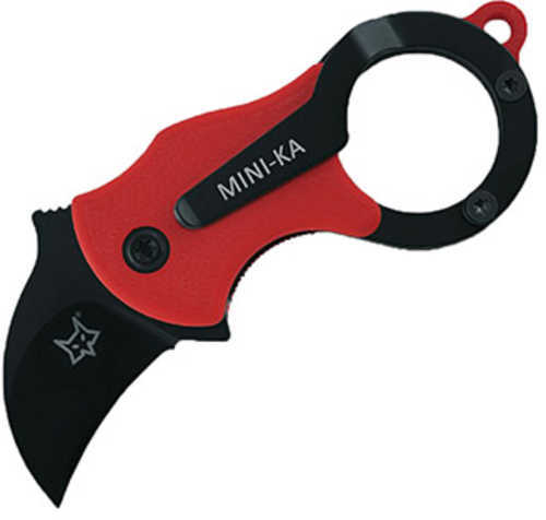 Boker Knives Fox Folding Knife Mini-Ka Karambit 1" Bead Blast Blade Red FRN Handle