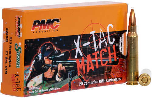 223 Remington 20 Rounds Ammunition PMC 77 Grain Open Tip Match