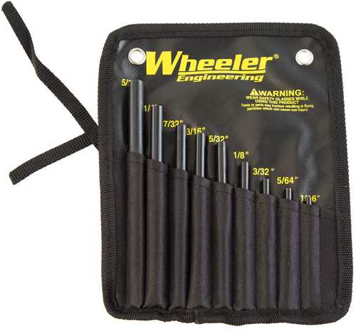 Wheeler Engineering Roll Pin Starter Punch Set 9-Piece Steel