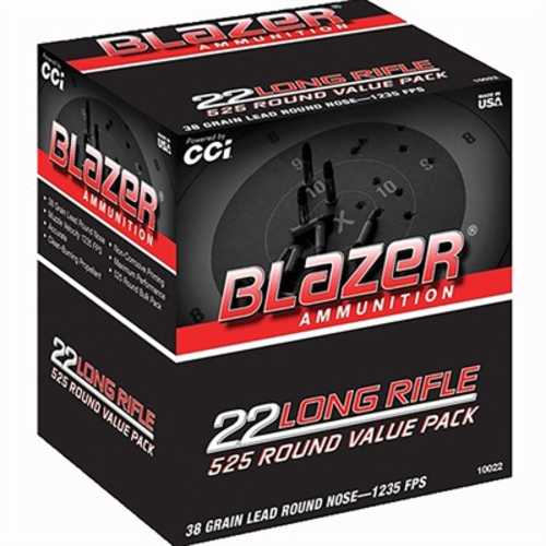 CCI Blazer Ammo 22 Long Rifle 38 Grain Lead Round Nose 525 Bulk Pack