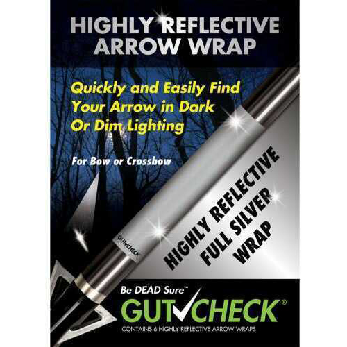 Gut Check Highly Reflective Arrow Wraps Silver 6 pk. Model: GCR3004