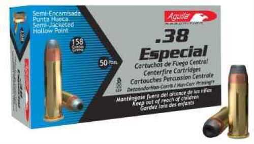 38 Special 50 Rounds Ammunition Aguila 158 Grain Semi-Jacketed Hollow Point