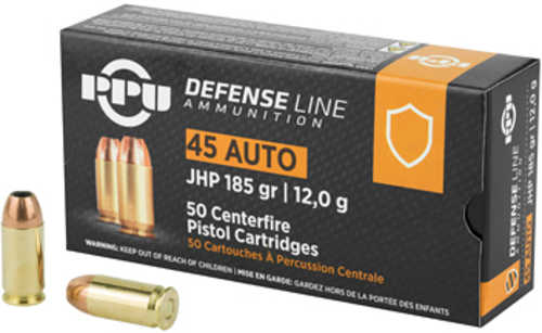 45 ACP 50 Rounds Ammunition Prvi Partizan 185 Grain Jacketed Hollow Point