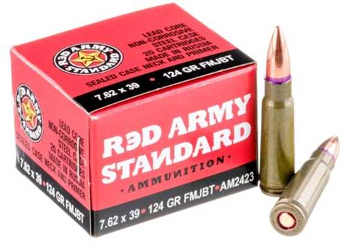 7.62X39mm 20 Rounds Ammunition Century Arms 124 Grain Full Metal Jacket