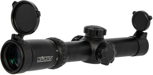 Konus 7184 KonusPro M30 1-4X 24mm Obj 100-25 ft @ 100 yds FOV 30mm Tube Black Finish Dual Illuminated Engraved Circle Do