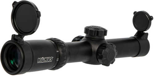 Konus 7184 KonusPro M30 1-4X <span style="font-weight:bolder; ">24mm</span> Obj 100-25 ft @ 100 yds FOV 30mm Tube Black Finish Dual Illuminated Engraved Circle Do