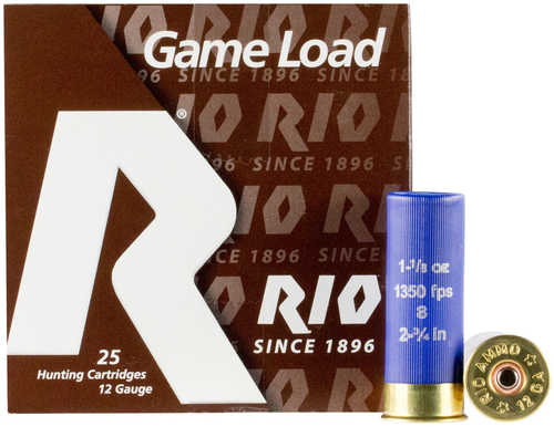 12 Gauge 25 Rounds Ammunition Rio 3/4" 1/8 oz Super Game #7 1/2