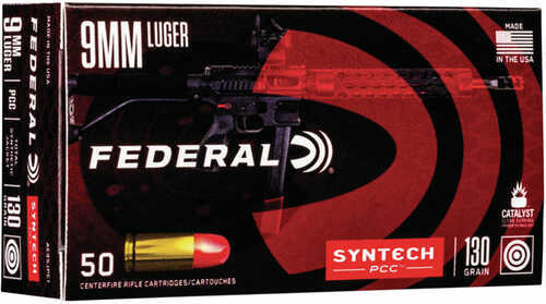 9mm Luger 50 Rounds Ammunition Federal Cartridge 130 Grain FMJ