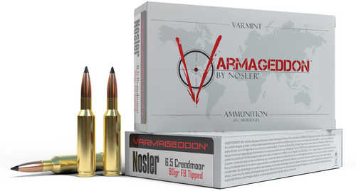 6.5 Creedmoor 20 Rounds Ammunition <span style="font-weight:bolder; ">Nosler</span> 90 Grain varmint Tip