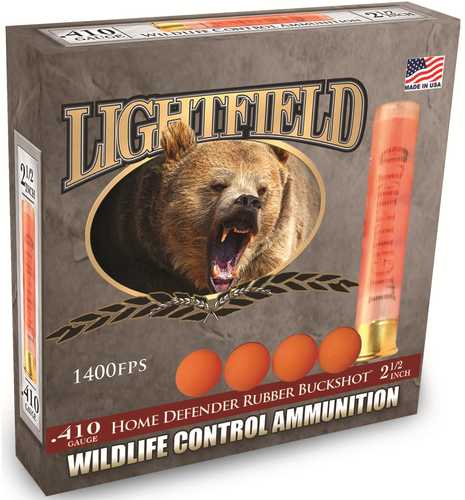 410 Gauge 5 Rounds Ammunition Lightfield Ammo 2 1/2" N/a Rubber #4 Ball