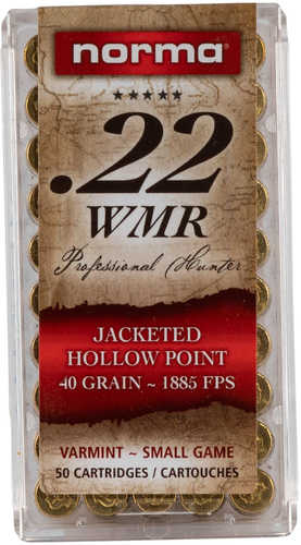 22 Winchester Magnum Rimfire 50 Rounds Ammunition Norma 40 Grain Hollow Point