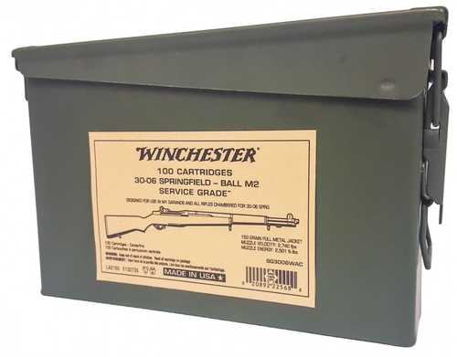 30-06 Springfield 100 Rounds Ammunition Winchester 150 Grain Full Metal Jacket