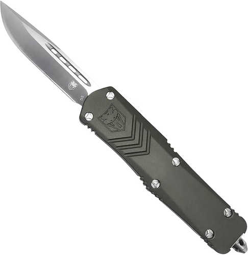 Cobra Tec Knives OTF Fs-x Small 2.50" D2 Steel Drop Point Aluminum Gray
