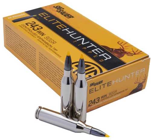 243 Winchester 20 Rounds Ammunition Sig Sauer 90 Grain Tipped Gameking