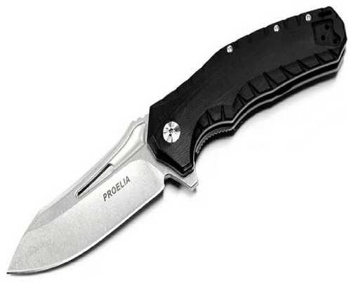 Proelia TX020 Folder 4in S&W Drop Blade Black G-10 Handle