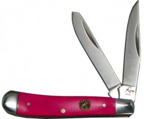 Click to see larger image. ABKT Roper Series Pink Sky Peanut 2-Blade Bone Handls