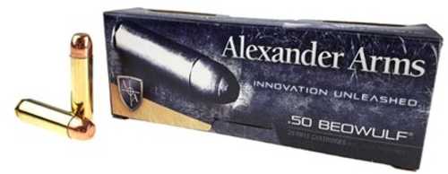 50 Beowulf 20 Rounds Ammunition Alexander Arms 350 Grain FMJ