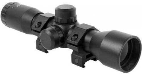 Keystone Sporting Arms Quick Focus Rifle Scope 4-32X 32 Black Rings Stationary Mount Base Required to
