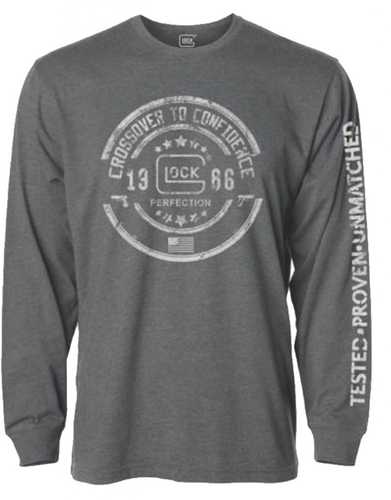 Glock, Crossover Long Sleeve, Color Gray, Size Medium