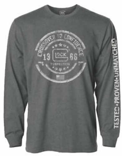 Glock ,crossover Long Sleeve Shirt, Color Gray, Size Extra Large