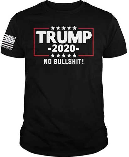 Printed Kicks Trump 2020 No Bs Men's T-shirt , Black, Xx-large