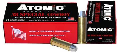 38 Special 50 Rounds Ammunition Atomic 125 Grain Lead