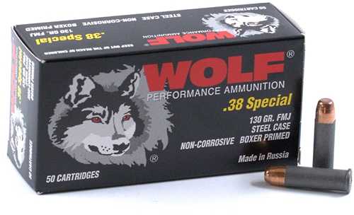 38 Special 50 Rounds Ammunition Wolf Performance Ammo 130 Grain FMJ