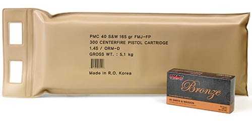 40 S&W 300 Rounds Ammunition PMC 165 Grain Full Metal Jacket