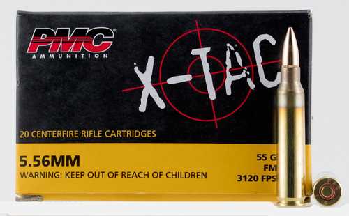5.56mm Nato 20 Rounds Ammunition PMC 55 Grain FMJ