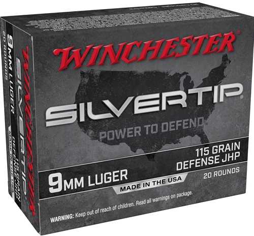 9mm Luger 20 Rounds Ammunition Winchester 115 Grain Hollow Point