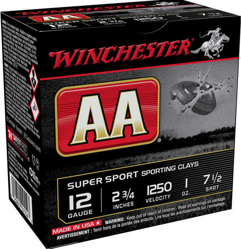 12 Gauge 25 Rounds Ammunition Winchester 2 3/4" 1 oz Lead #7.5