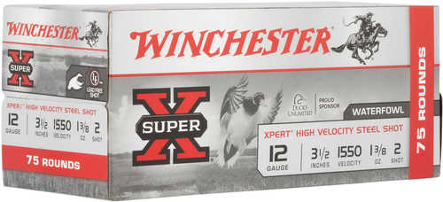 12 Gauge 75 Rounds Ammunition Winchester 3 1/2" 1 3/8 oz Steel #2