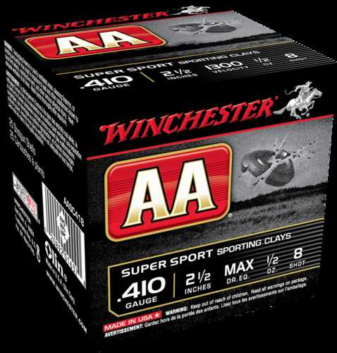 410 Gauge 100 Rounds Ammunition Winchester 2 1/2" 1/2 oz Lead #8