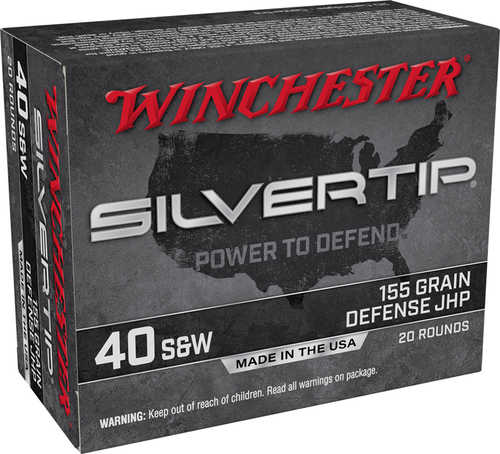 40 S&W 20 Rounds Ammunition Winchester 155 Grain Jacketed Hollow Cavity